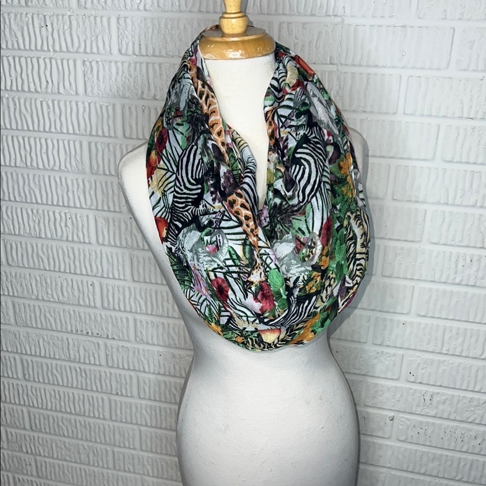 Michela Unionsquare Multicolor Animal Print Infinity Scarf